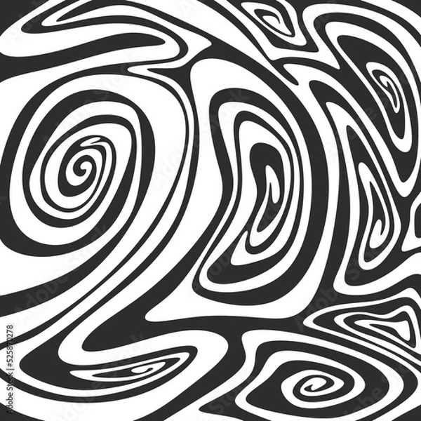 Fototapeta Abstract background with hypnotic wavy lines pattern