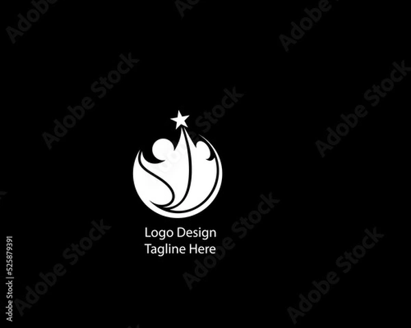 Fototapeta Abstract and simple design logo concept minimalist logo  with gradient colors. modern ideas logo for company and personal use vector file