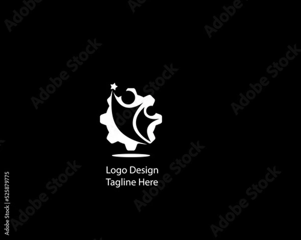 Fototapeta Abstract and simple design logo concept minimalist logo  with gradient colors. modern ideas logo for company and personal use vector file