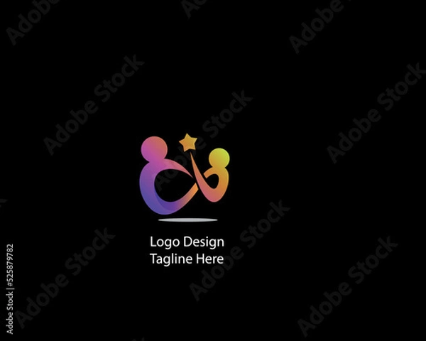 Fototapeta Abstract and simple design logo concept minimalist logo  with gradient colors. modern ideas logo for company and personal use vector file