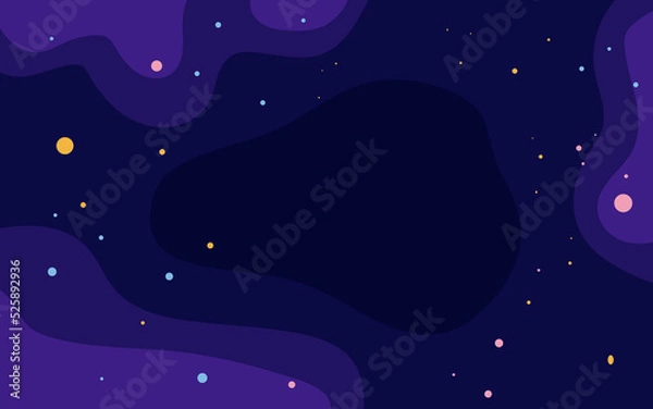 Obraz Vector space background . Cute flat style template with Stars in Outer space