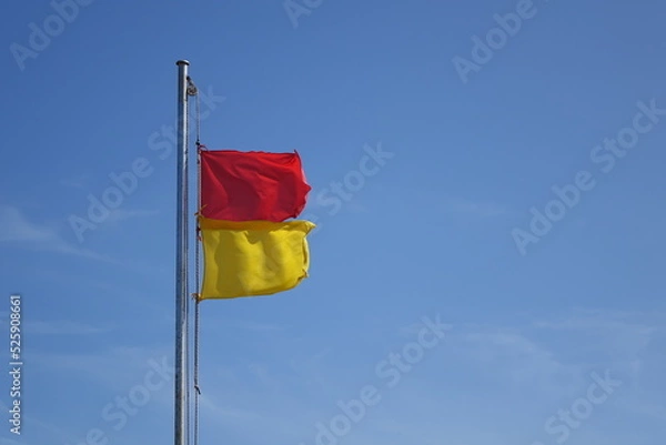 Obraz Hazard warning flags on the beach
