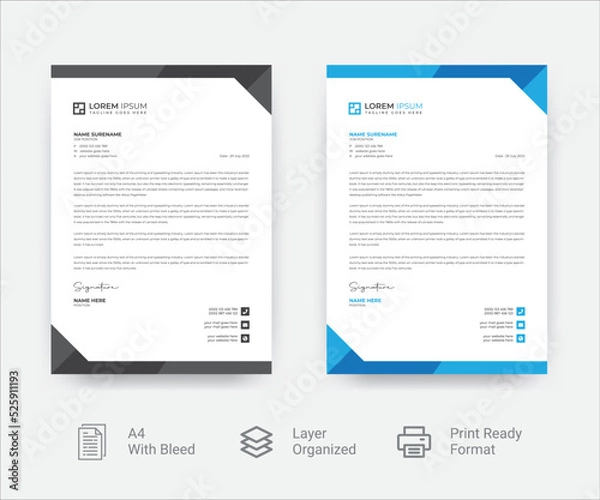 Obraz Creative corporate letterhead design vector template 