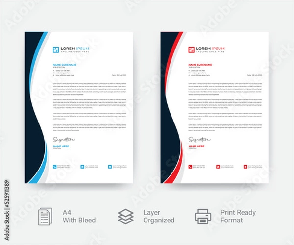 Obraz Creative corporate letterhead design vector template 