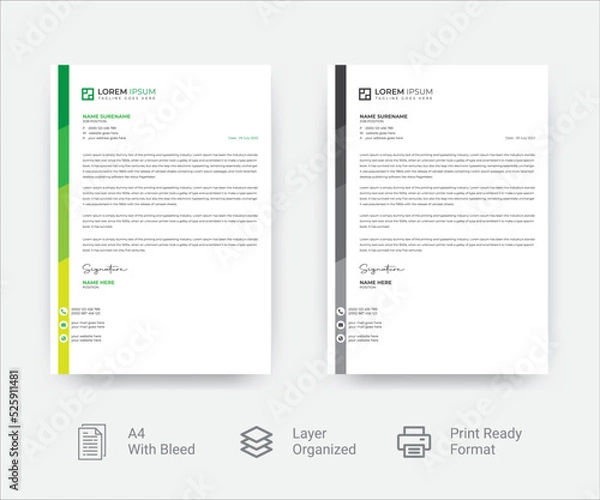 Obraz Creative corporate letterhead design vector template 