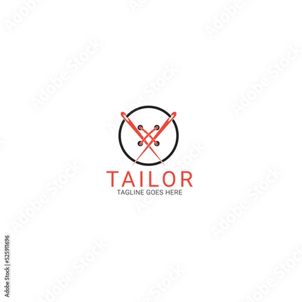 Fototapeta logo for a simple and flat tailor business