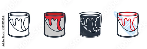 Fototapeta paint bucket icon logo vector illustration. paint bucket symbol template for graphic and web design collection