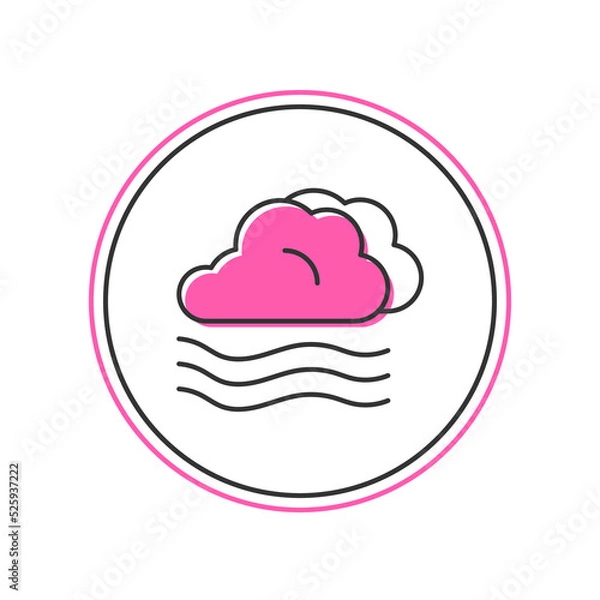 Obraz Filled outline Windy weather icon isolated on white background. Cloud and wind. Vector