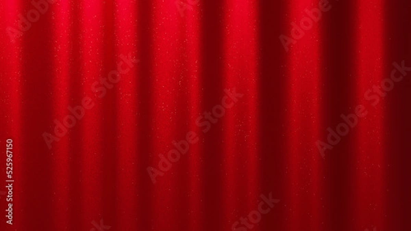 Fototapeta ラメ生地のように輝く赤色のカーテン（光線なし）