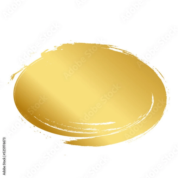 Obraz Brush stroke and gold circle element