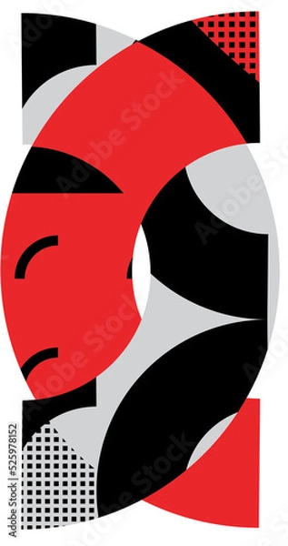 Fototapeta black, silver and red abstract element