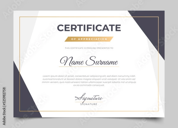 Fototapeta modern elegant certificate design template. vector illustrations