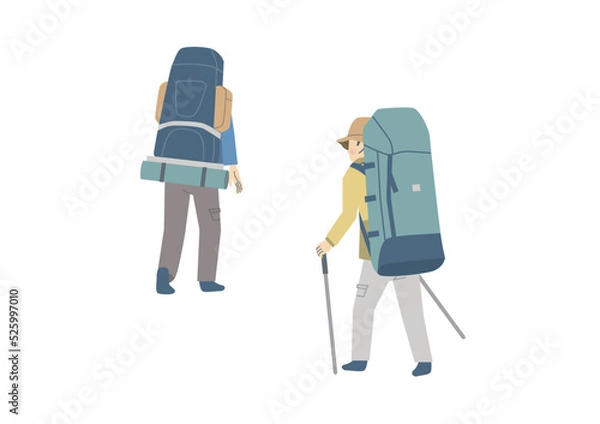 Fototapeta 登山を楽しむ人