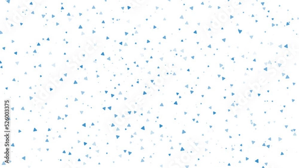 Obraz 角丸三角がランダムに散らばる背景素材，白バック，ブルー	