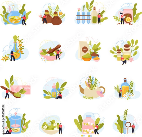 Obraz Herbal Medicine Flat Collection