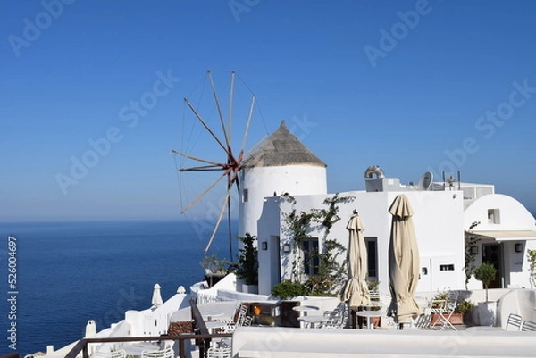 Obraz Windmühle auf Santorini