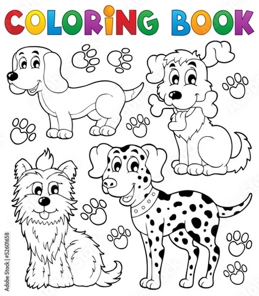 Obraz Coloring book dog theme 5