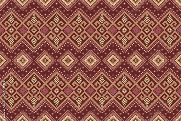 Fototapeta Oriental ethnic geometric Ikat traditional pattern  background Design for carpet, wallpaper, clothing, wrapping, batik, fabric, Vector, shawl, textile illustration embroidery style. 