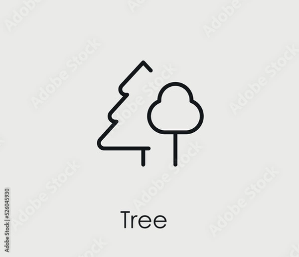 Fototapeta Trees vector icon. Editable stroke. Symbol in Line Art Style for Design, Presentation, Website or Mobile Apps Elements, Logo.  Tree symbol illustration. Pixel vector graphics - Vector