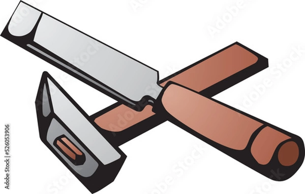 Obraz Hammer and chisel are tools for carving
