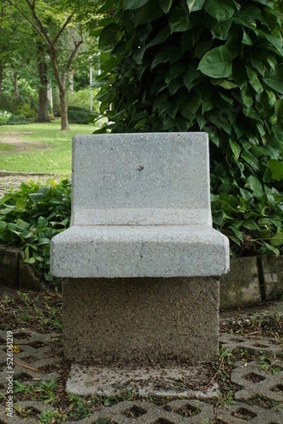Obraz stone bench in city park