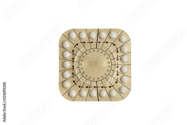 Fototapeta A blister pack of pills with a schedule of days and weeks