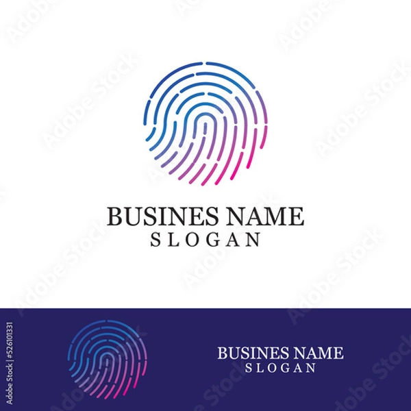 Obraz Fingerprint logo vector illustration
