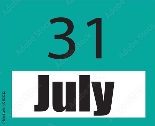 Obraz Calendar jul vector illustration image clipart