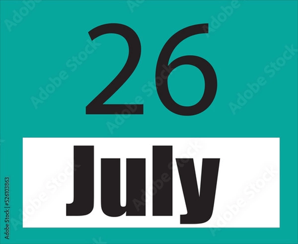 Obraz Calendar jul vector illustration image clipart