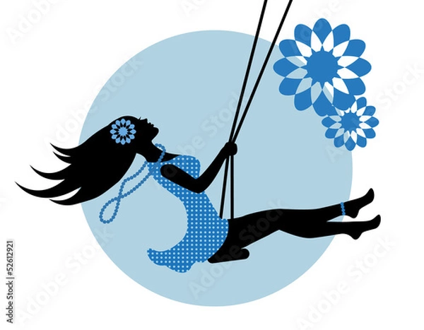 Obraz silhouette of a woman on a swing