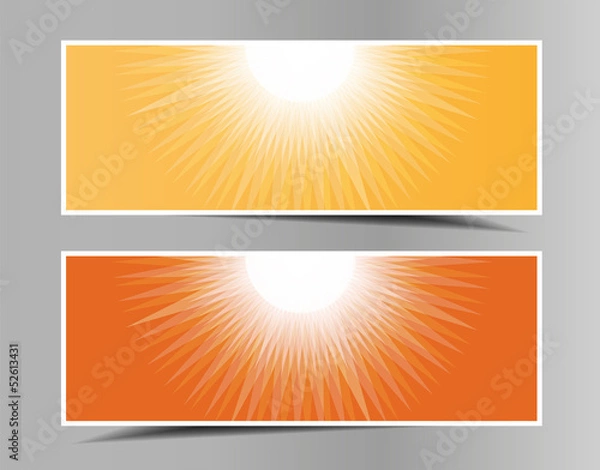 Fototapeta Set of summer-spring horizontal banners