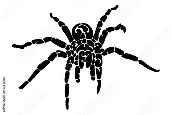 Obraz Black spider tattoo vector