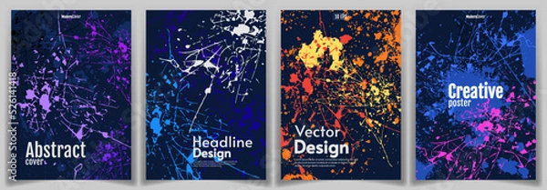 Fototapeta Vector poster with text. Modern art graphics for hipsters. Dynamic stylish black background with dark backdrop. Design for business cards, invitations, gift cards, flyers and brochures vector.