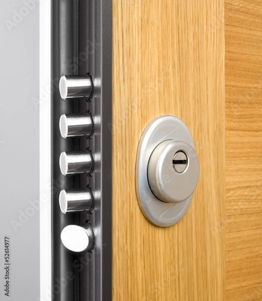 Fototapeta Wooden doors with lock 7