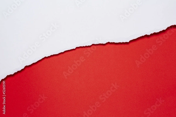 Obraz Papierabriss, diagonal, schattiert, rot