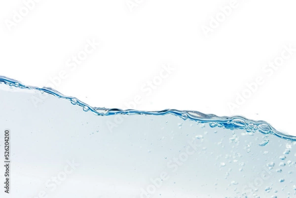 Fototapeta Water splash with bubbles of air, isolated  background