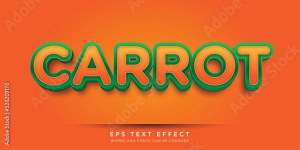 Fototapeta carrot 3d editable text effect