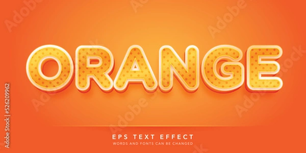 Fototapeta orange 3d editable text effect