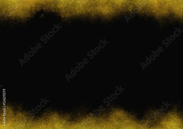 Obraz 黒地に上下金粉の背景素材
