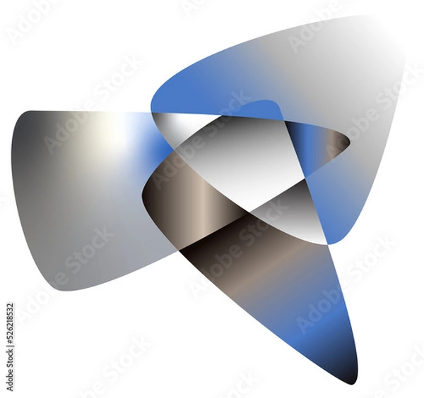 Fototapeta group of triangular oval shapes - elements in tinted color