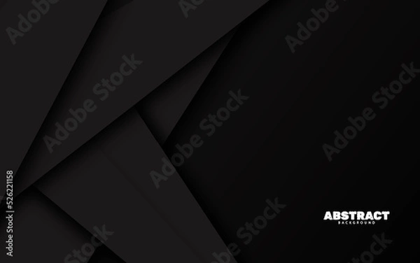 Fototapeta Abstract black geometric shaope overlap layer background