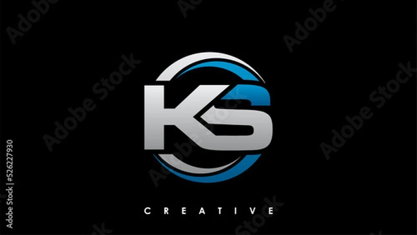 Obraz KS Letter Initial Logo Design Template Vector Illustration