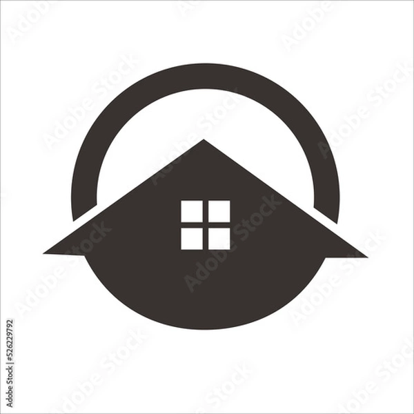 Obraz house or home flat icon in the circle