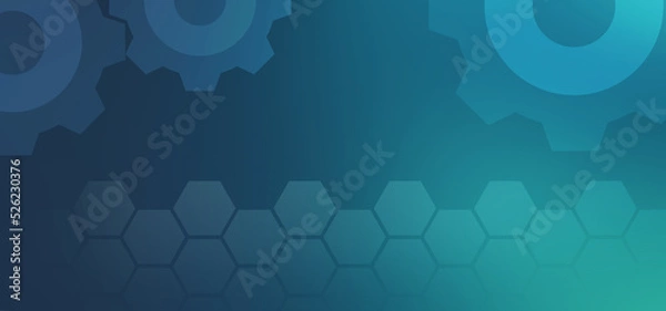 Obraz Abstract Technology hexagon cogs design background. Digital futuristic, background Blue and black