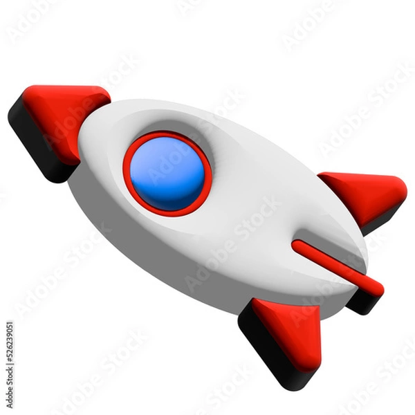 Fototapeta 3D tranparent background rocket Fit for business Banner,finance,logo,symbol,icon,promotion,illustration,deign element,etc.