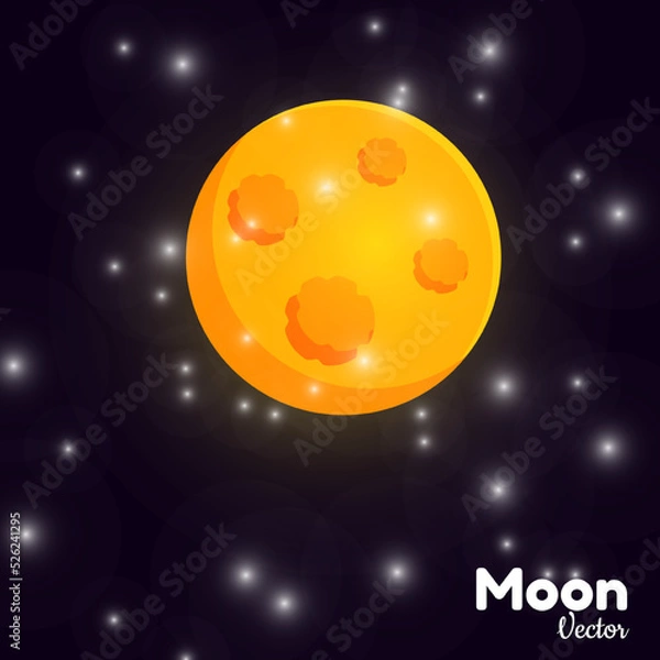 Fototapeta Moon Vector Flat style Design