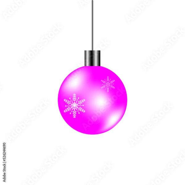 Obraz Christmas Ball with Snowflake and White background.Vector