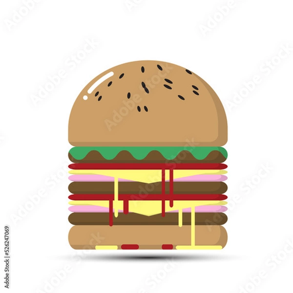 Obraz Hamberger Vector on white background