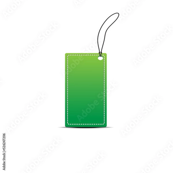 Obraz Green tag on white.Vector