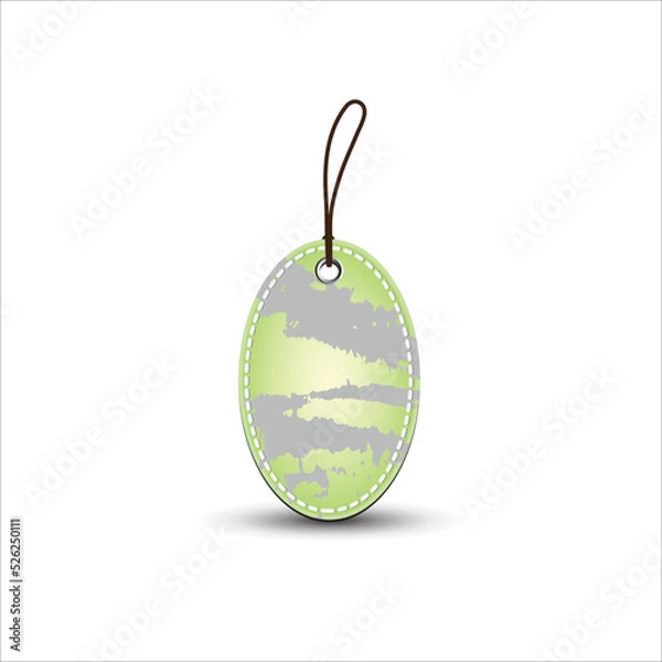 Obraz Green tag on white.Vector